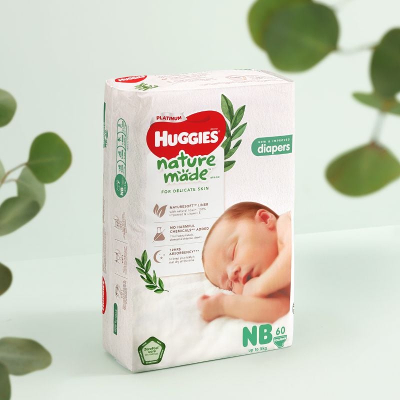 bỉm sơ sinh cao cấp Huggies Platinum Naturemade